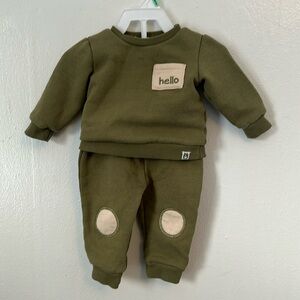 Rabbit and bear organic cotton matching set